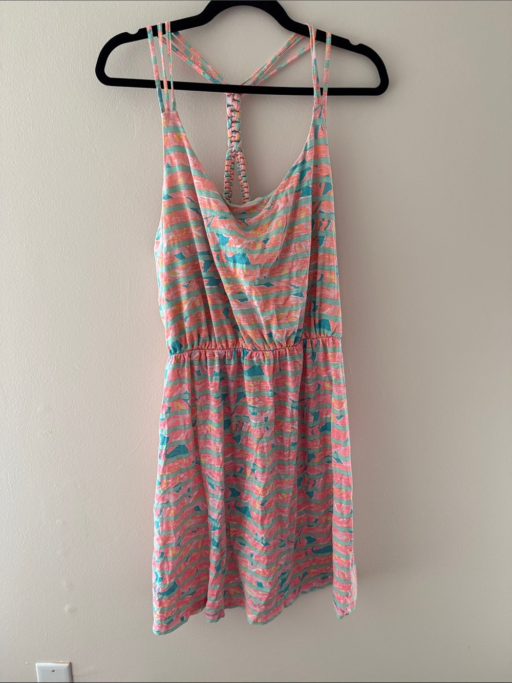 Lilly Pulitzer Pink and Aqua Striped Sleeveless Sundress